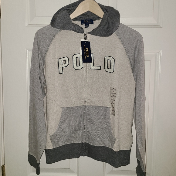 RALPH LAUREN POLO HOODY SWEATSHIRT ZIP L KIDS - Picture 1 of 4